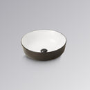 Innova Matte Black & Gloss White Round Ceramic Vessel Basin