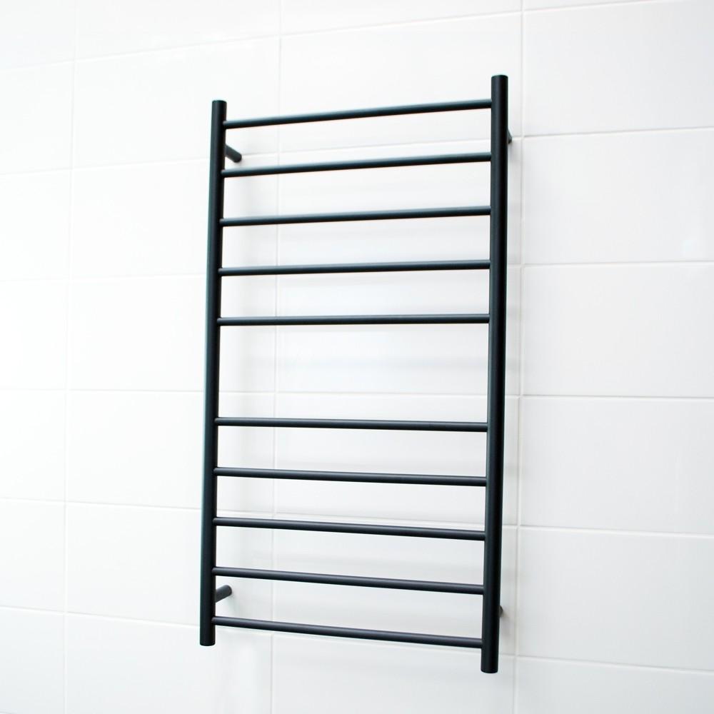 Radiant BRTR02 Round Heated Ladder - 600 x 1100, Matte Black