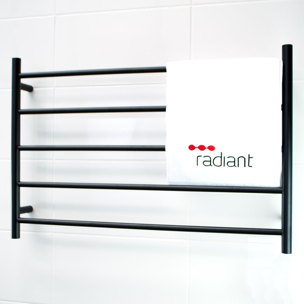 Radiant BRTR07 Round Heated Ladder - 950 x 600, Matte Black