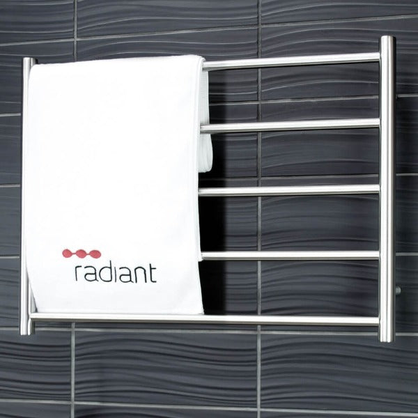 Radiant BRU-RTR03 Round Heated Ladder - 750 x 550, Satin Brushed