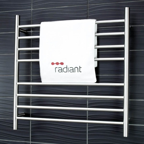 Radiant BRU-RTR06 Round Heated Ladder - 750 x 750, Satin Brushed