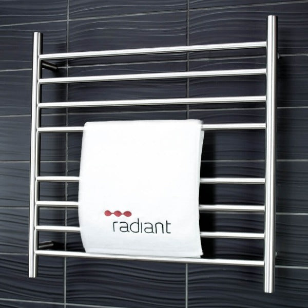 Radiant BRU-RTR06 Round Heated Ladder - 750 x 750, Satin Brushed