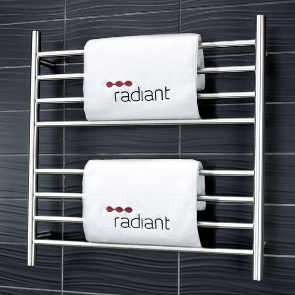 Radiant BRU-RTR06 Round Heated Ladder - 750 x 750, Satin Brushed
