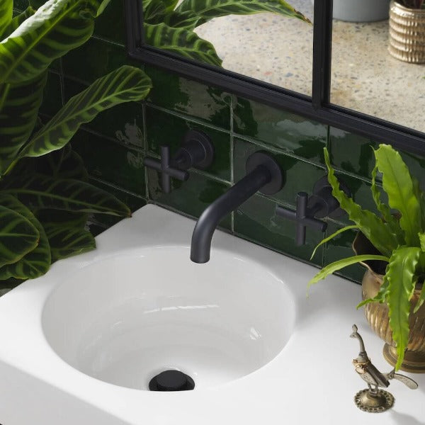 Clark Cross Wall Basin/Bath Set 180mm - Matte Black