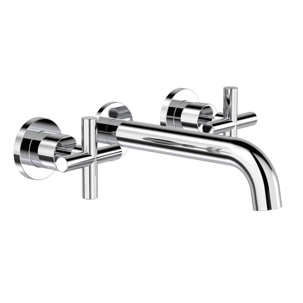 Clark Cross Wall Basin-Bath Set 220mm - Chrome