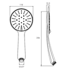 Collis Kelly 3F Handshower on Round Bracket, Chrome