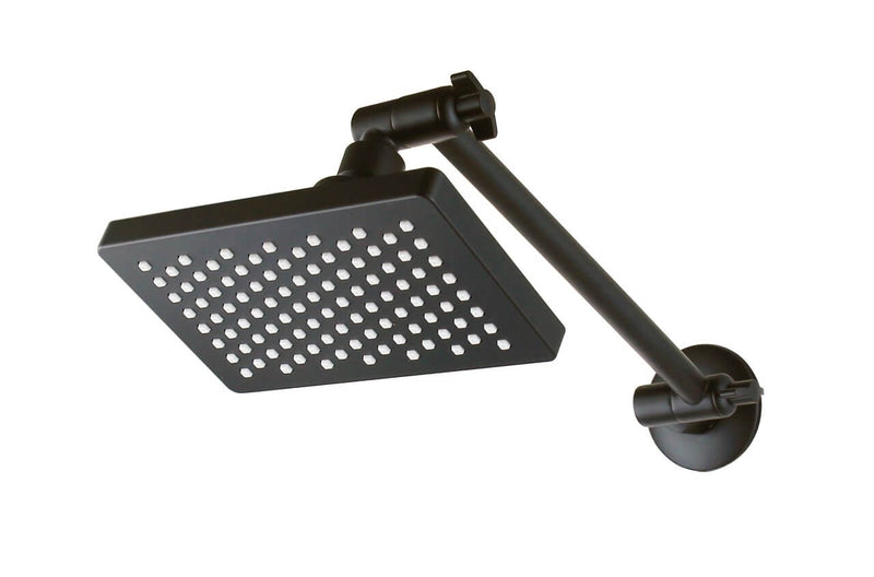 Bakara Rectangular Shower on All Directional Arm - Matte Black