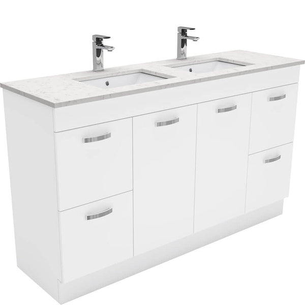 Dianne 1500mm Floor Standing Vanity Unit with Stone Top & Undermount Basin - Double Bowl