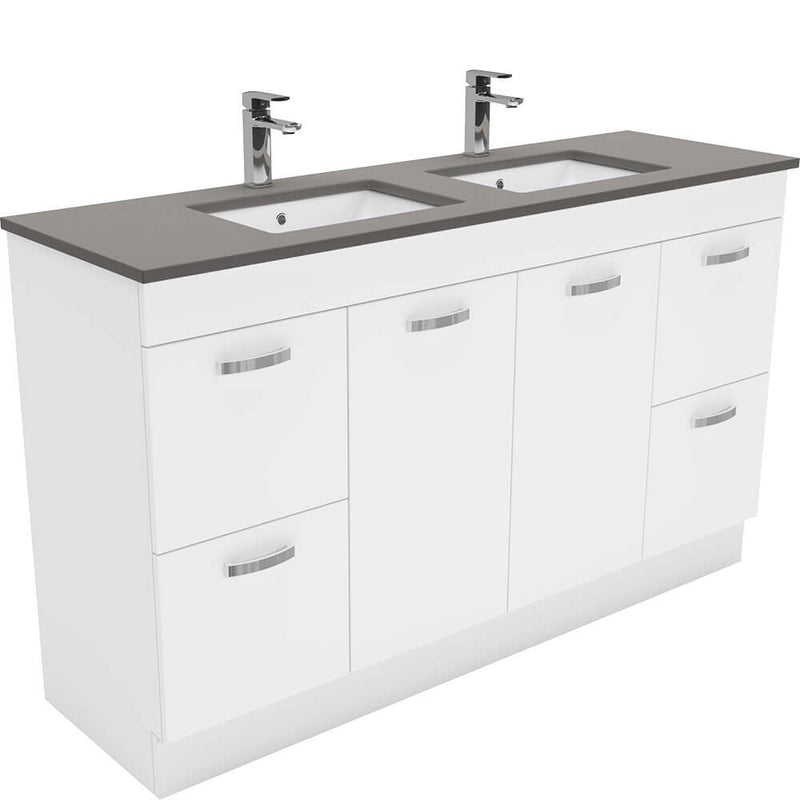 Dianne 1500mm Floor Standing Vanity Unit with Stone Top & Undermount Basin - Double Bowl