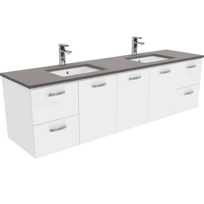 Dianne 1800mm Wall Hung Vanity Unit with Stone Top & Undermount Basin - Double Bowl