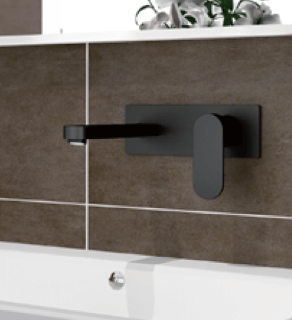 Ecco Wall Mixer & Outlet, Black