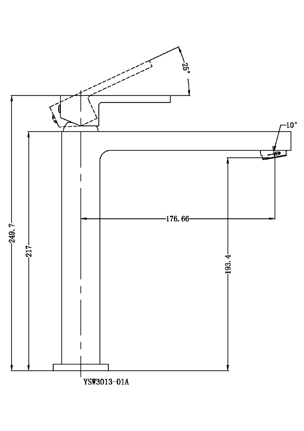 Ecco Tall Basin Mixer, Chrome