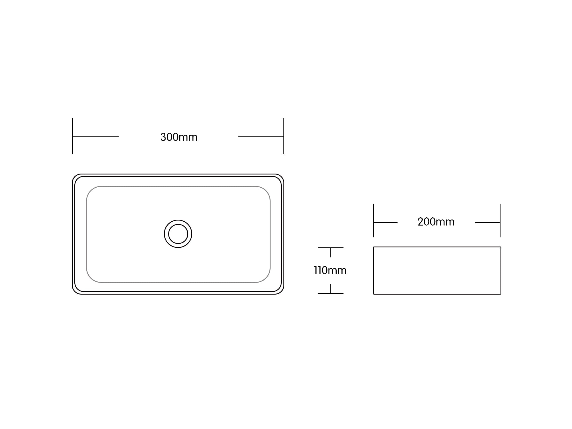 Essence Garda Rectangle Above Counter Basin - Gloss White