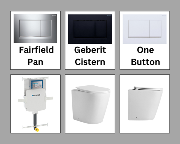 Geberit In Wall Package - Fairfield Rimless Pan - Sigma 30 Square Button