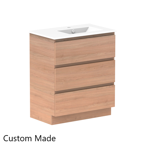 Glacier Lite Ceramic All-Drawer Trio Vanity, 750mm - Bowl Options