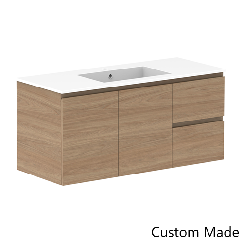 Glacier Lite 1200mm Twin Vanity, CastMarble Top, Bowl Options
