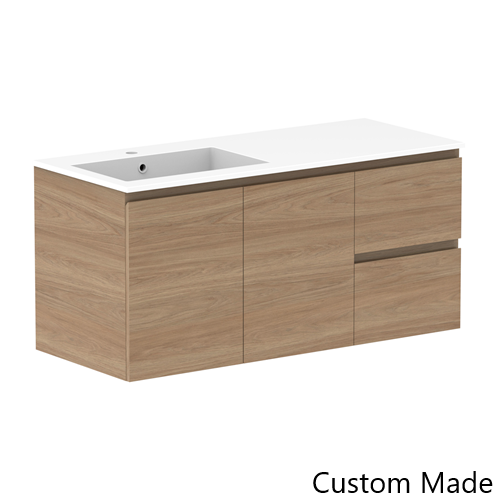 Glacier Lite 1200mm Twin Vanity, CastMarble Top, Bowl Options