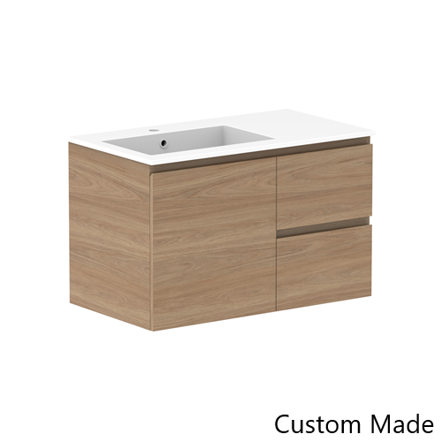 Glacier Lite Twin 900mm Vanity, CastMarble Top, Bowl Options