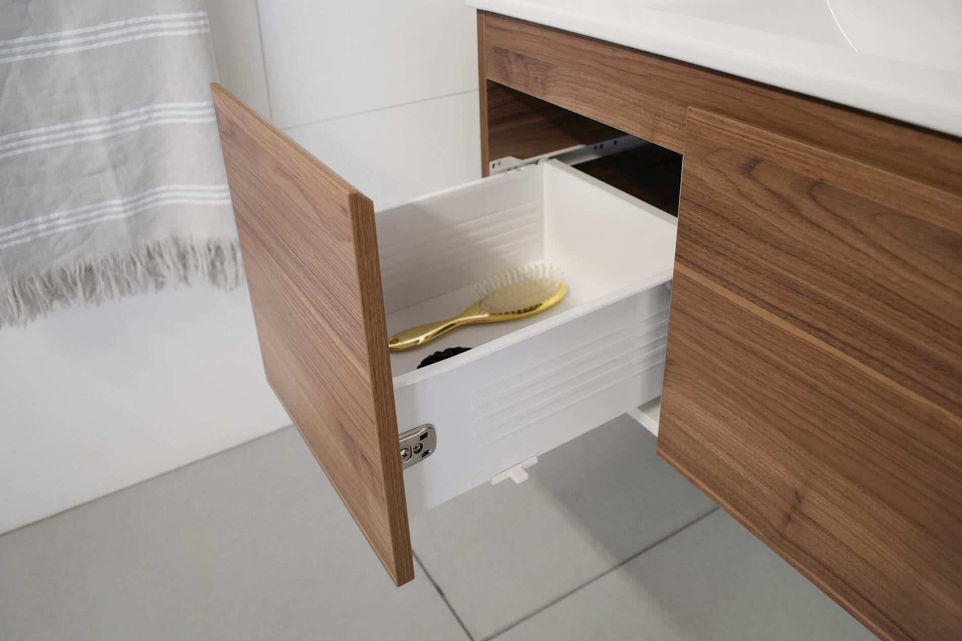 Glacier Lite Ceramic Slim Vanity, 1200mm. Centre or Offset Bowl