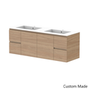 Glacier Lite 1500mm Twin Vanity, Double Bowl CastMarble Top