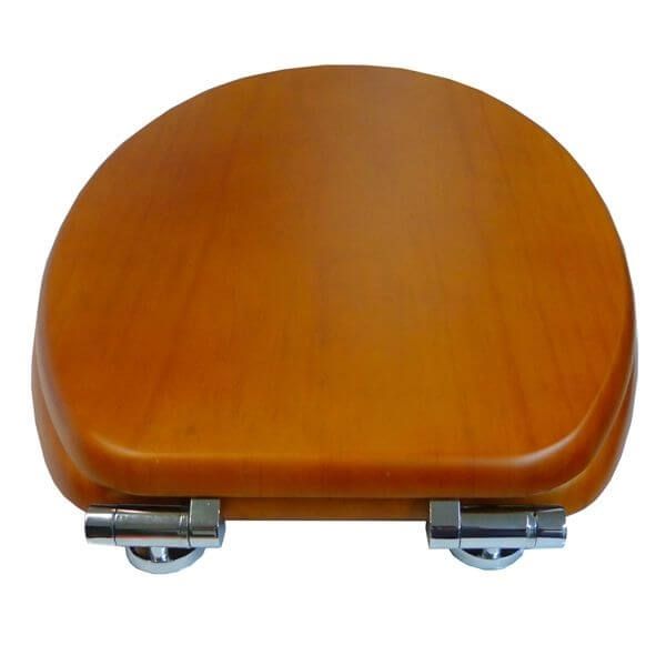 Haron Pine Veneer Timber Toilet Seat Slow Close Bottom Fix Hinges TS8
