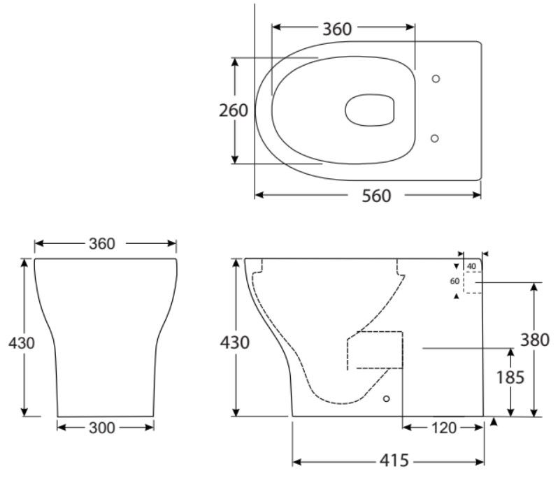 Geberit In Wall Package - Houston Raised Height Pan - Sigma 50 Glass Button
