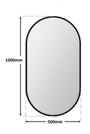 Innova Oval Mirror 100cm x 50cm - Matte Black
