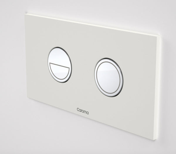 Invisi Series II® Round Dual Flush Plate & Buttons (Metal) White / Chrome Buttons