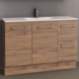 Manhattan 1200mm Floor Standing Vanity with Moulded Top, Single or Double Bowl
