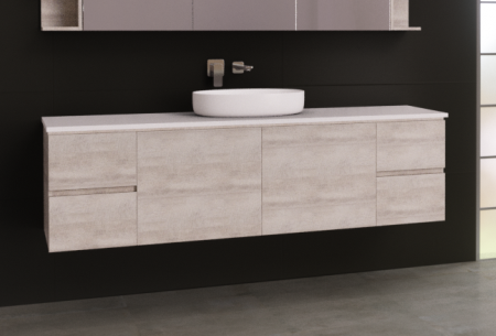 Manhattan 1800mm Wall Hung Vanity, SilkSurface Top, Above/Under Counter Basin