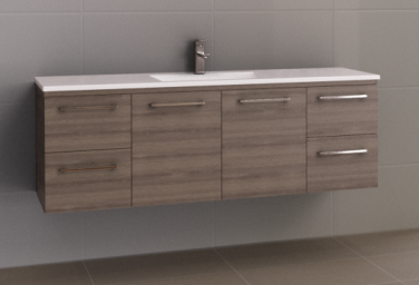 Manhattan 1500mm Wall Hung Vanity - Single Bowl Moulded Top