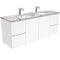 Fienza 1500mm Wall Hung Vanity Unit with Stone Top & Undermount Basin - Double Bowl