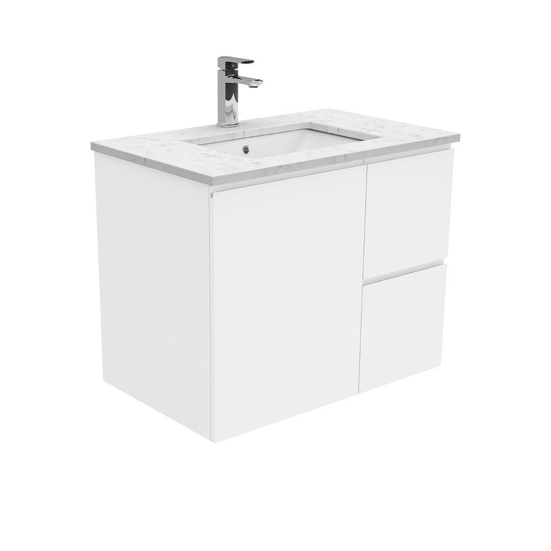 Fienza 750mm Wall Hung Vanity Unit with Stone Top & Undermount Basin