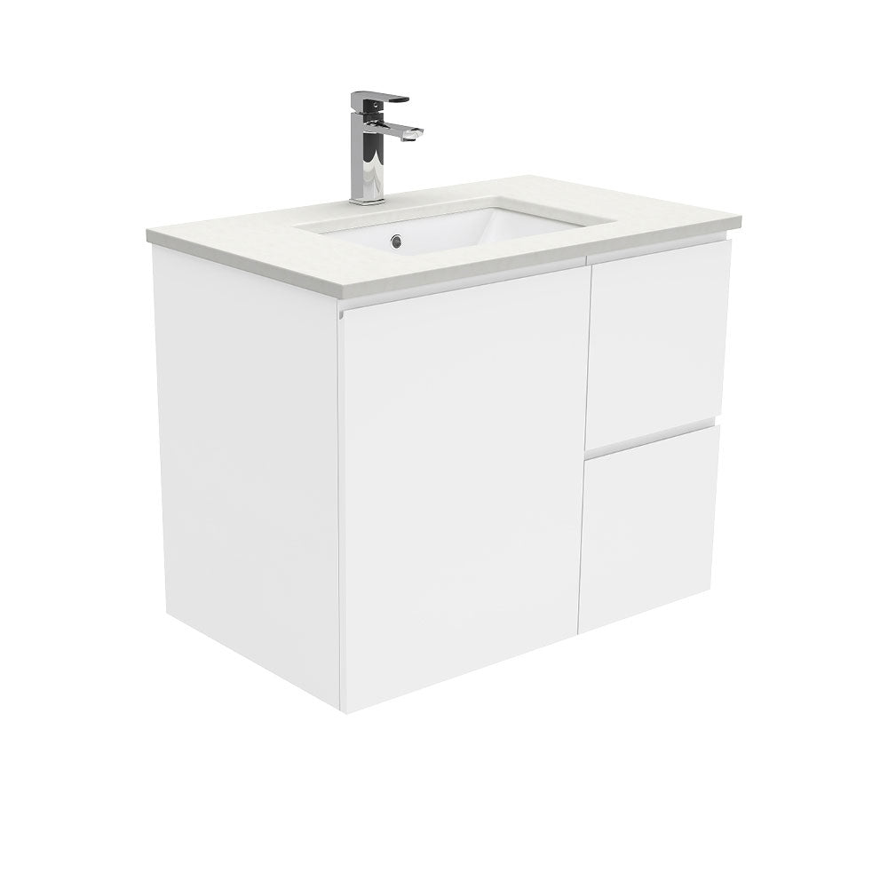 Fienza 750mm Wall Hung Vanity Unit with Stone Top & Undermount Basin