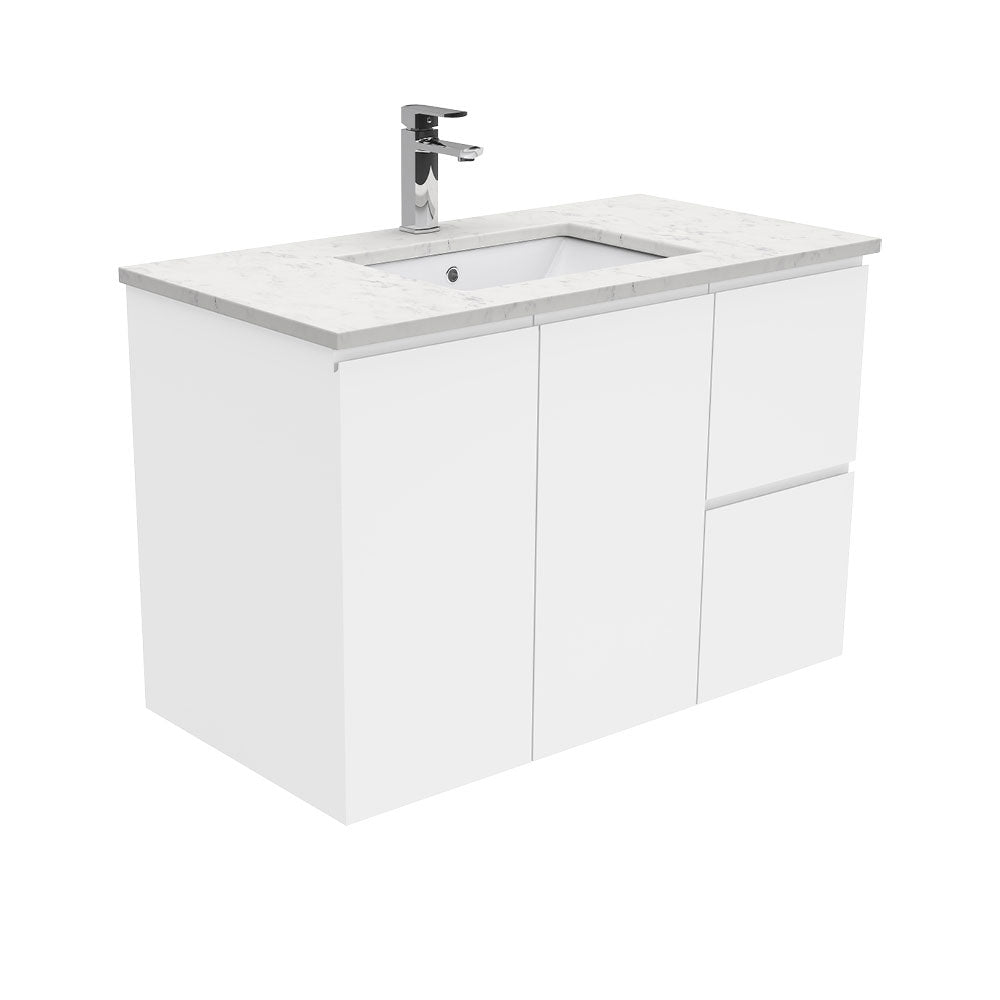 Fienza 900mm Wall Hung Vanity Unit with Stone Top & Undermount Basin