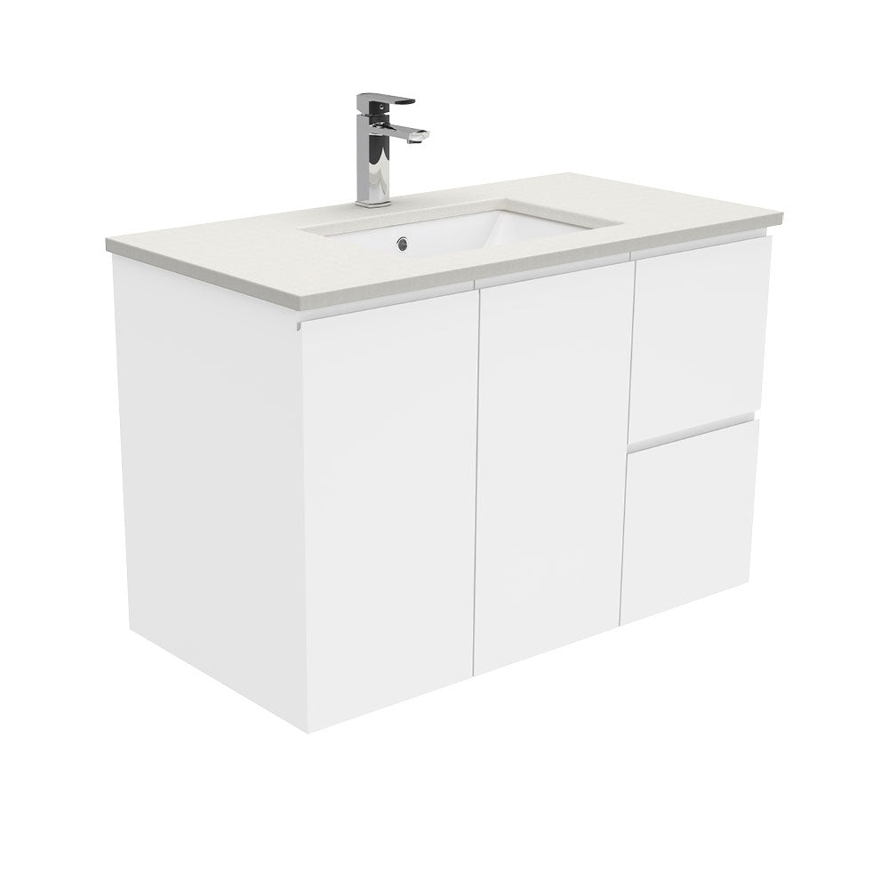 Fienza 900mm Wall Hung Vanity Unit with Stone Top & Undermount Basin