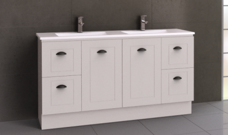 Manhattan Classic 1500mm Floor Standing Vanity, Double Bowl