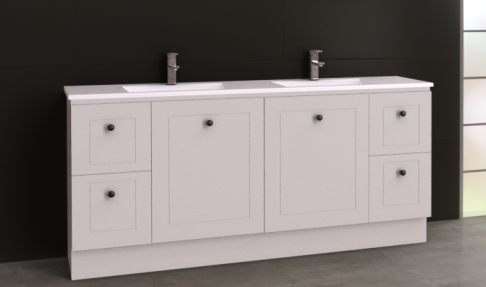 Manhattan Classic 1800mm Floor Standing Vanity with Acrylic Top, Doubl – Bathware Direct