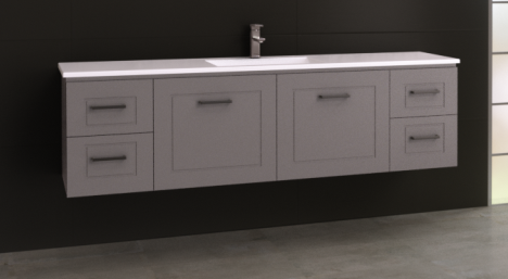 Manhattan Classic 1800mm Wall Hung Vanity with Acrylic Top, Single Bowl