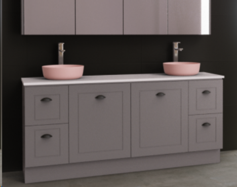 Manhattan Classic 1800mm Floor Standing Vanity, Double Above or Under Counter Basin