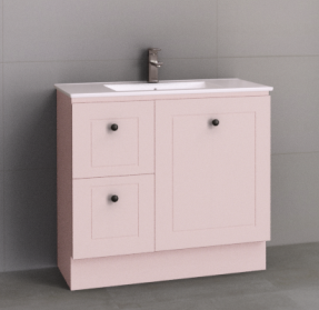 Manhattan Classic 900mm Floor Standing Vanity with Ceramic Top, Centre or Offset Bowl