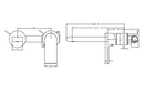 Nero Bianca Wall Mixer 200mm Spout Separate Backplates - Matte Black / NR321509eMB