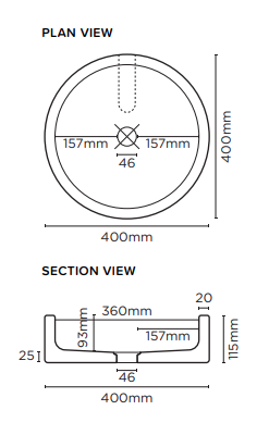 Nood Co Bowl Round Concrete Basin - Ivory