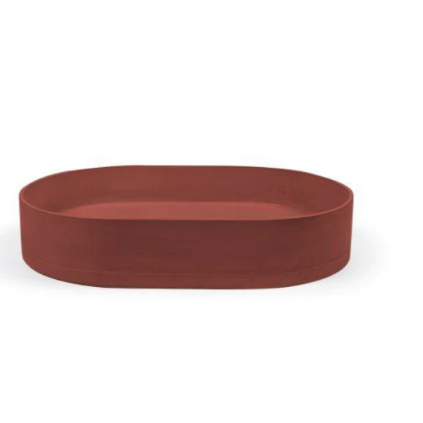 Nood Co Pill Oval Concrete Basin - Clay