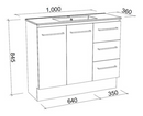 Timberline Florida Ensuite 1000mm Floor Standing Vanity