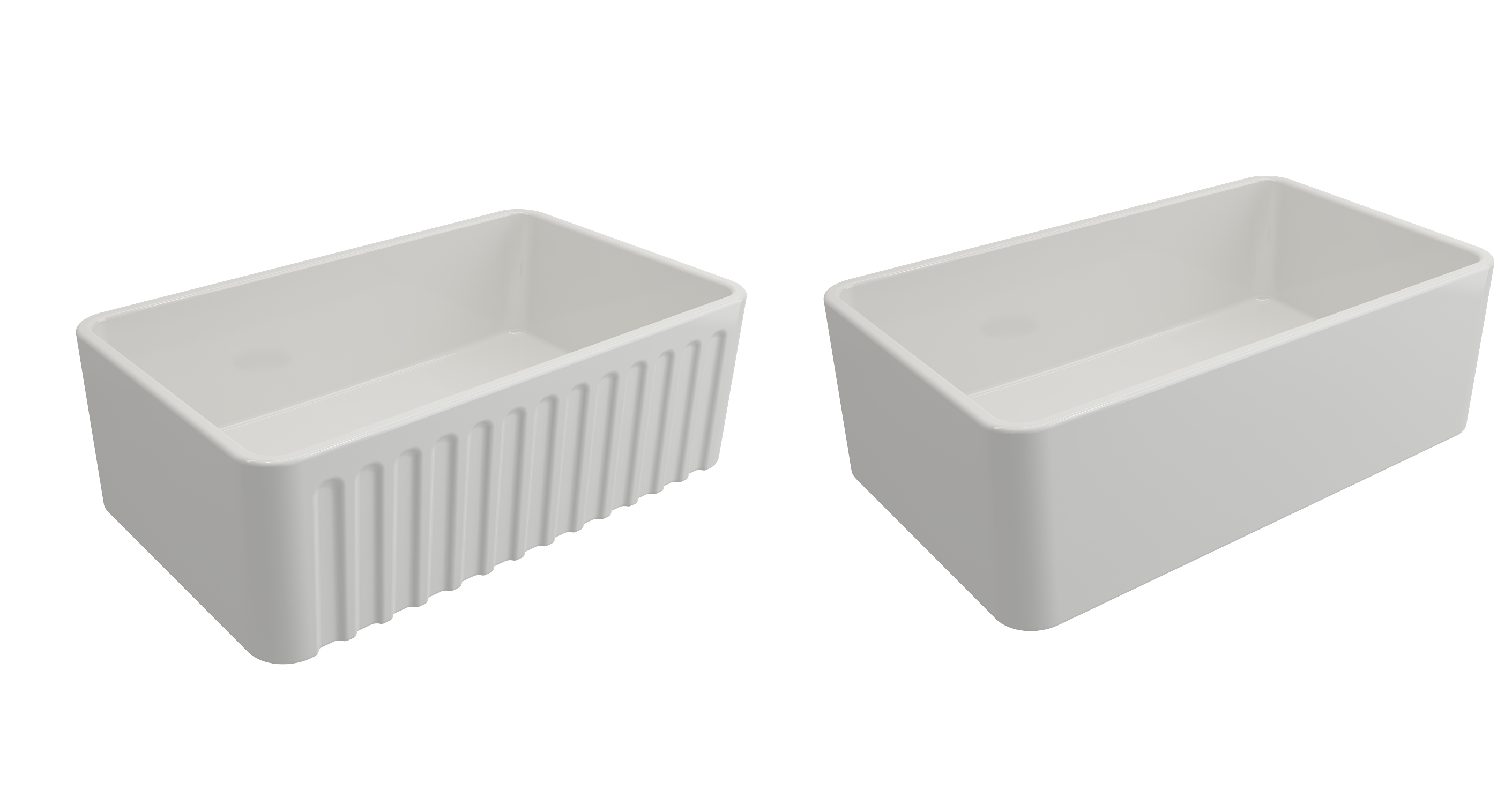 Turner Hastings Novi 76 x 46 Fireclay Single Butler Sink - White