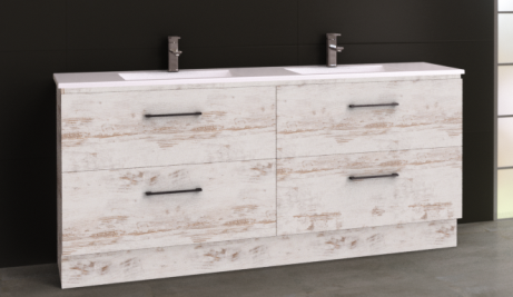 Manhattan All-Drawer 1800mm Floor Standing Vanity with Acrylic Top, Double Bowl