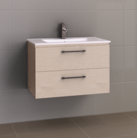 Manhattan All-Drawer 750mm Wall Hung Vanity with Ceramic Top