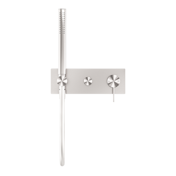 Nero Mecca Wall Mounted Shower Mixer Diverter System with Handshower - Brushed Nickel / NR221903eBN