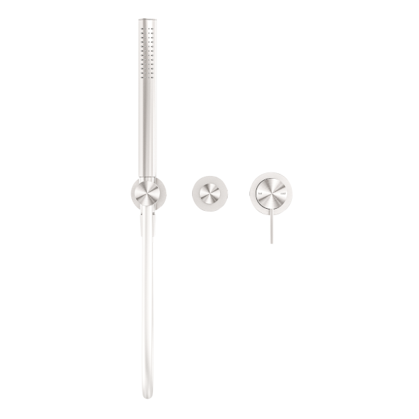 Nero Mecca Wall Mounted Shower Mixer Diverter System with Handshower (Seperate Backplate) - Brushed Nickel / NR221903fBN